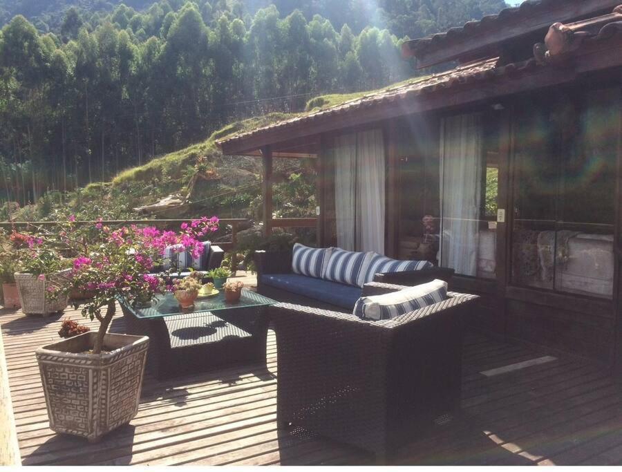 Sitio Com Piscina Natural E Cascata, Com Linda Vista Em Lumiar. Buitenkant foto